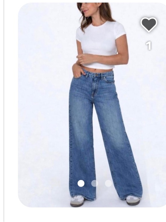 BCBG Denim - BCBG 🔥 Light Blue Baggy Wide Leg Jeans cuffed